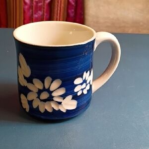 Blue and White Floral Coffee Mug